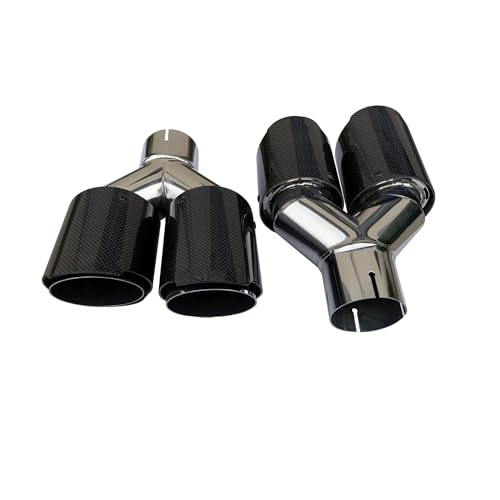 Embout d'échappement universel en carbone double sortie Y 54-101mm