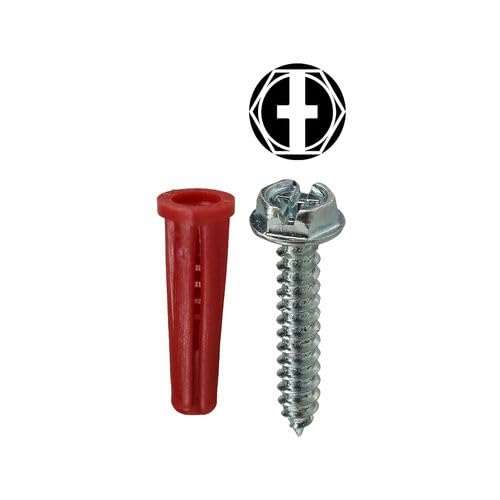 K14CHX for #12 Red Conical Anchor Kit w/Hex Head Combo Drive Screws (101 Pieces)