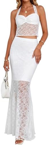 Women's Two Piece Going Out Outfits Twist Front Halter Sexy Cami ...