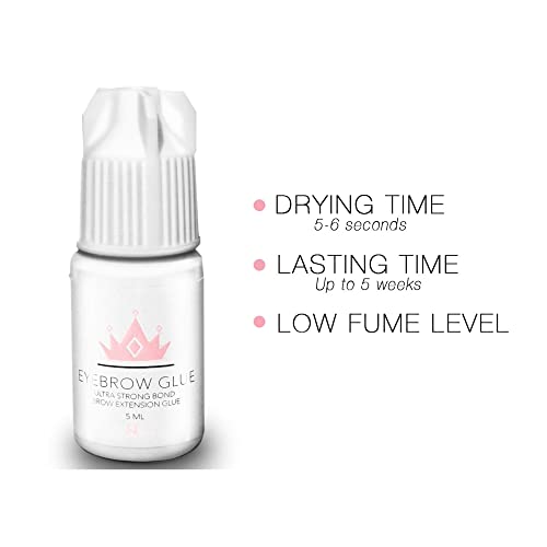 KC Republic Eyebrow Extensions Kit with 2 Trays of Mink False Eyebrows in Black, Eyebrow Extension Glue Clear & Extension Tweezers, Comes on Mixed Length Trays 5-8 mm Mix (Black 2-Pack Tray, Tweezer)