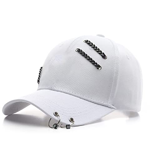 Gorra de béisbol con anillo y cadena estilo cool de algodón para ciclismo y baile