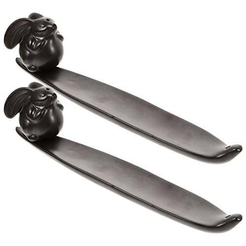 HOMSFOU Keramik Kaninchen Räucherstäbchen Räucherstäbchenhalter Hasendesign Weihrauchbrenner Mit Aschefänger Kegel Weihrauchbrenner Neujahr Home Office Duftzubehör Cover