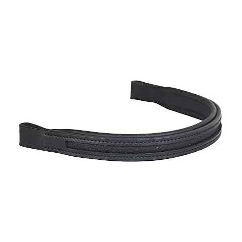 SIE Empty Channel Leather Horse Browbands Straight Shape (Full (16''), Havana) Cover