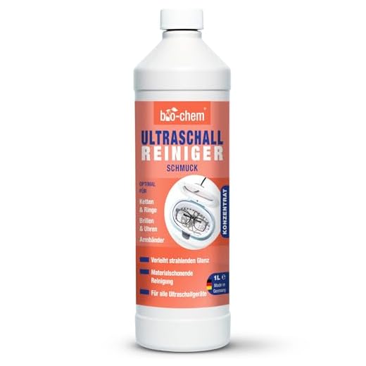 bio-chem Bio Ultraschallreiniger Konzentrat 750 ml inkl. Dosierbecher, geruchsfrei, alkoholfrei, Reinigungszusatz für Ultraschallgeräte/Ultrasonic-Cleaner für Brillen, Schmuck u.v.m.