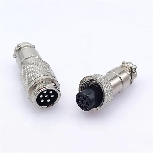 Conector de aviación GX12 macho de 4 pines con chasis metálico y pines de alta conductividad