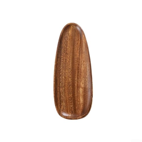 Image of Wooden Serving Tray Oval Walnut Platter for Cheese Charcuterie Coffee Table Decor Kitchen Dining 30x20cm(30x12x2cm)