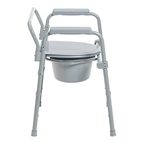 Mckesson Folding Bariatric Commode Chair With 7.5 Qt Bucket, 350 Lbs Weight Capacity, 13 1/2 In Seat Width, 1 Count #TOP6