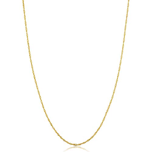 Kooljewelry 14k Yellow Gold Filled Or White Gold Filled Singapore Chain Necklace For Women And Men (1mm, 1.4mm, 1.7mm or 2mm - sizes from 14 to 30 inch long)