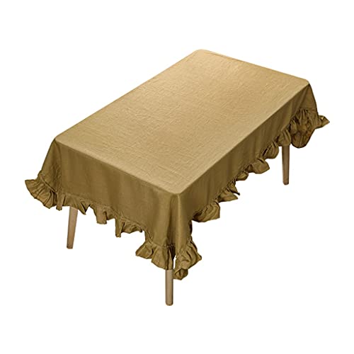 Nappe de couverture de table ronde américaine rectangulaire unie coton lin 150x220
