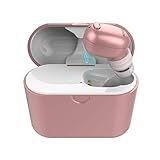 NENRENT S570+ Bluetooth Earbud,Smallest Mini Invisible V4.1 Wireless Bluetooth Earpiece Headset Headphone Earphone with 400mAh Charging Case Dock for iPhone iPad Samsung Galaxy LG Rose Gold (1 Piece)