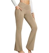 Flare Leggings for Women Cross High Waisted Yoga Pants Workout Lounge Bootleg Casual Legging with...