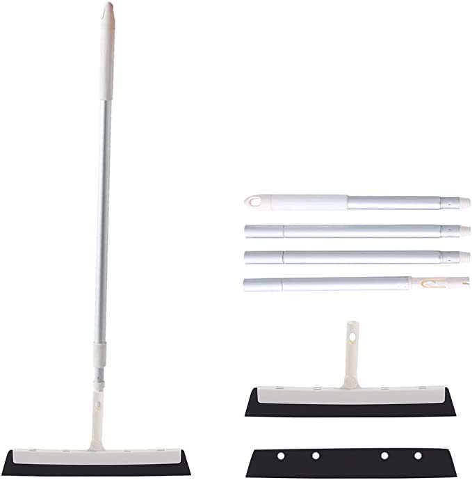 KMAKII Foam Floor Squeegee for Wet Room, Lightweight Floor Water Wiper with Adjustable Long Handle for Wet Room Bathroom Floor, 26-48 inches