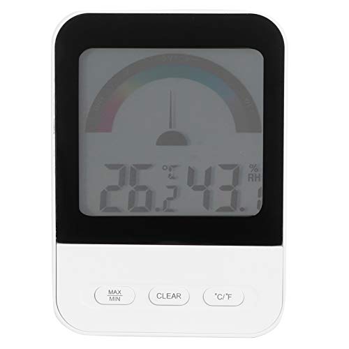 Digital Hygrometer, Indoor Thermometer with LCD Backlight Display Room Thermometer Humidity Monitor Indoor Room Thermometer Hygrometer for Home Office Greenhouse Cellar