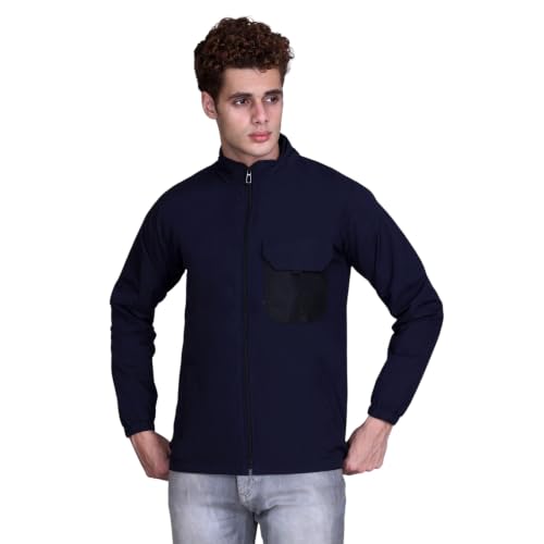 Image of TFA Mens Windcheater Jacket |Zip Closure| Sports Wear| Water Resistant |Rainy Season | Reflector