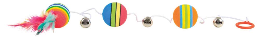 Trixie Cat Toy Rainbow Balls On Elastic Band - 3.5X80cm Size 3