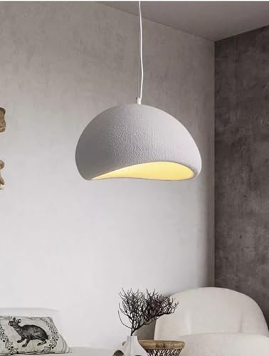 Image of Modern Dome Pendant Light, White Semi-Sphere White Resin Hanging Lamp, Home Deco Living Room Ceiling Light Fixture, 30cm (Mini-Dome)