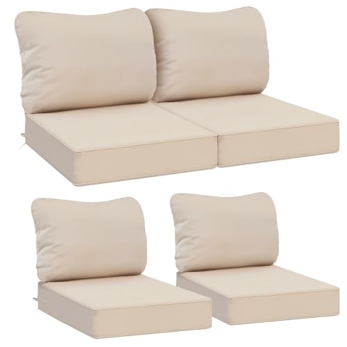 AAAAAcessories Outdoor Deep Seat Cushions, Waterproof, Fade-Resistant Patio Furniture Replacement Cushions, 24