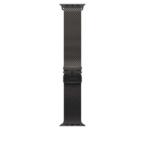 Apple Watch Band - Milanaise Armband - 49 mm - Schwarz - Medium