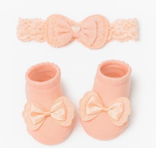 Soft Cotton Booties & Matching Hairband Set for Baby Girls (0?12 Months)|PRA-P165-0-3 Months-image-36