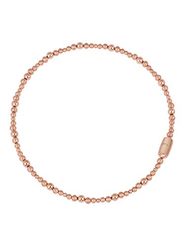 GIROCOLLO MEDIUM SUN: La collana Wave è in acciaio lucido IP gold ed è composta da piccole sfere di diverse finiture, diamantata e lucida