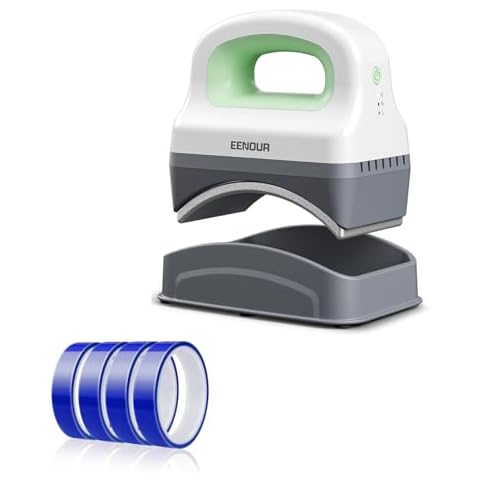 EENOUR Hat Press Machine Mini Heat Press for Caps and 4 Rolls Heat Resistant Tape Cover