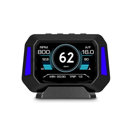 Pantalla frontal HUD coche y velocímetro universal con medidor de pendiente para salpicadero