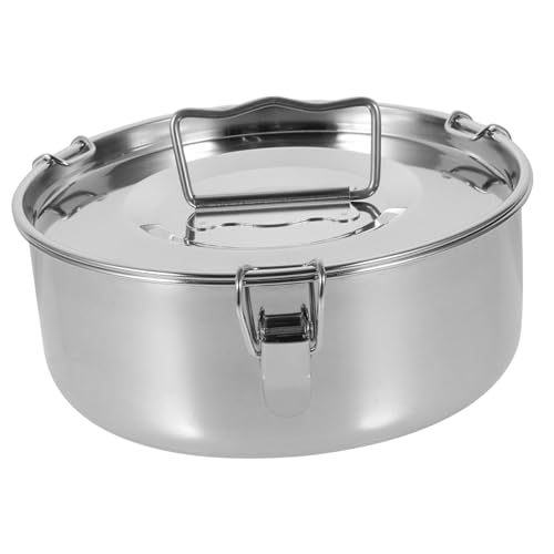 Uonlytech Molde para Flan de Acero Inoxidable con Tapa Utensilio de Cocina para Cocinar al Vapor Molde Redondo Pequeño Resistente y Multifuncional para Repostería y Vaporera