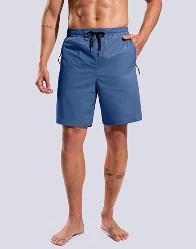 Image of G Gradual Mens Swim Trunks with Compression Liner 7 inch /9'' Quick Dry Board Shorts Swimsuit Bathing Suit for Men Zipper Pockets