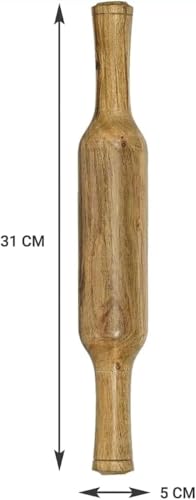 Tabla de mármol natural redonda 22.5 cm con rodillo de madera miniatura 3