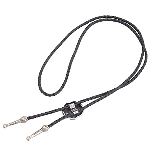 Image of GelConnie Native American Bolo Tie Rodeo Cowboy Leather Necktie Western Necklace Costume Accessories for Men,Women