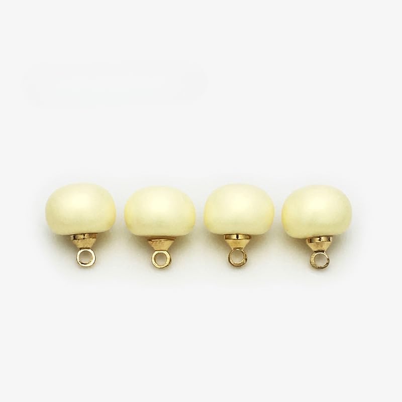 30/50/100 sztuk Różowe/Żółte/Białe Perłowe Guziki Kulkowe Guziki Perłowe Do Szycia(Bright Yellow,10mm 30pcs)