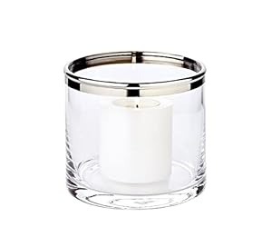 EDZARD Windlicht Molly Kristallglas mit Platinrand