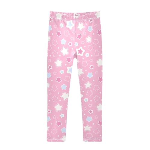 Cute Star Girls Leggings,Workout Leggings for Girls Toddler Athletic Legging Size for 3-10T