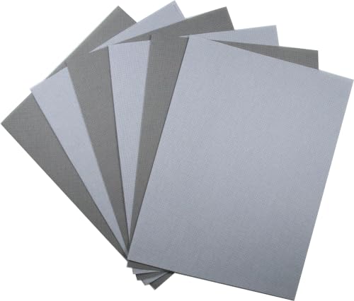 Image of KCS 4 /6 pc of 12 inch x 18 inch(30cmx45cm) 16 Count Cotton Aida Cloth Cross Stitch Fabric (6 pc,Light Grey+Medium Grey)