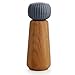 Produktbild Kähler Hammershoi Salz und Pfeffermühle aus Holz und Porzellan-Kopf, moderne Gewürzmühle zum drehen mit Rillen-Design, Anthrazit Grau, 18.5cm