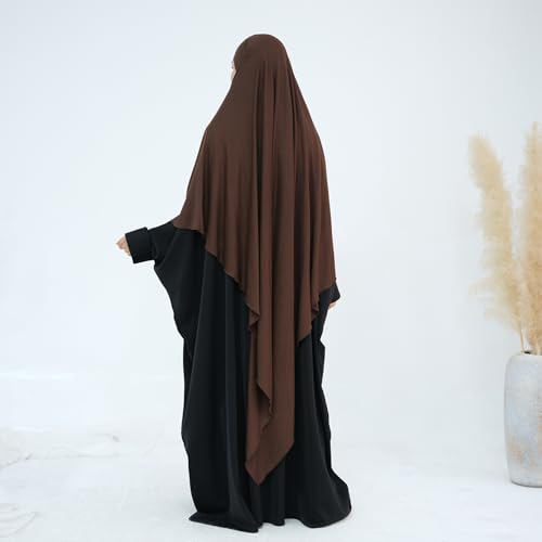 SYANKANGXIAO Soft Modal Cotton Jersey One Layer EID Ramadan Khimar for Women Muslim Islamic Arabic Prayer Scarf Long Hijab2