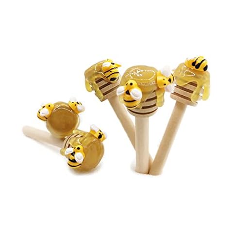 5 PCS Honey Dipper with Faux Honey Mini Bee Tiered Tray Decor Spring Summer Farmhouse Kitchen Display Cover