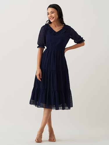 Image of AASK Dress for Women One Piece Kurta Set Tops Knee-Length Fit And Flare Dresses
