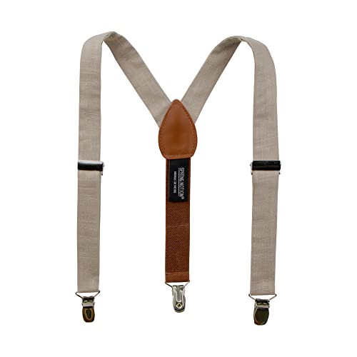 Spring Notion Boys' 4-Piece Linen Suspenders and Bow Tie Outfit3