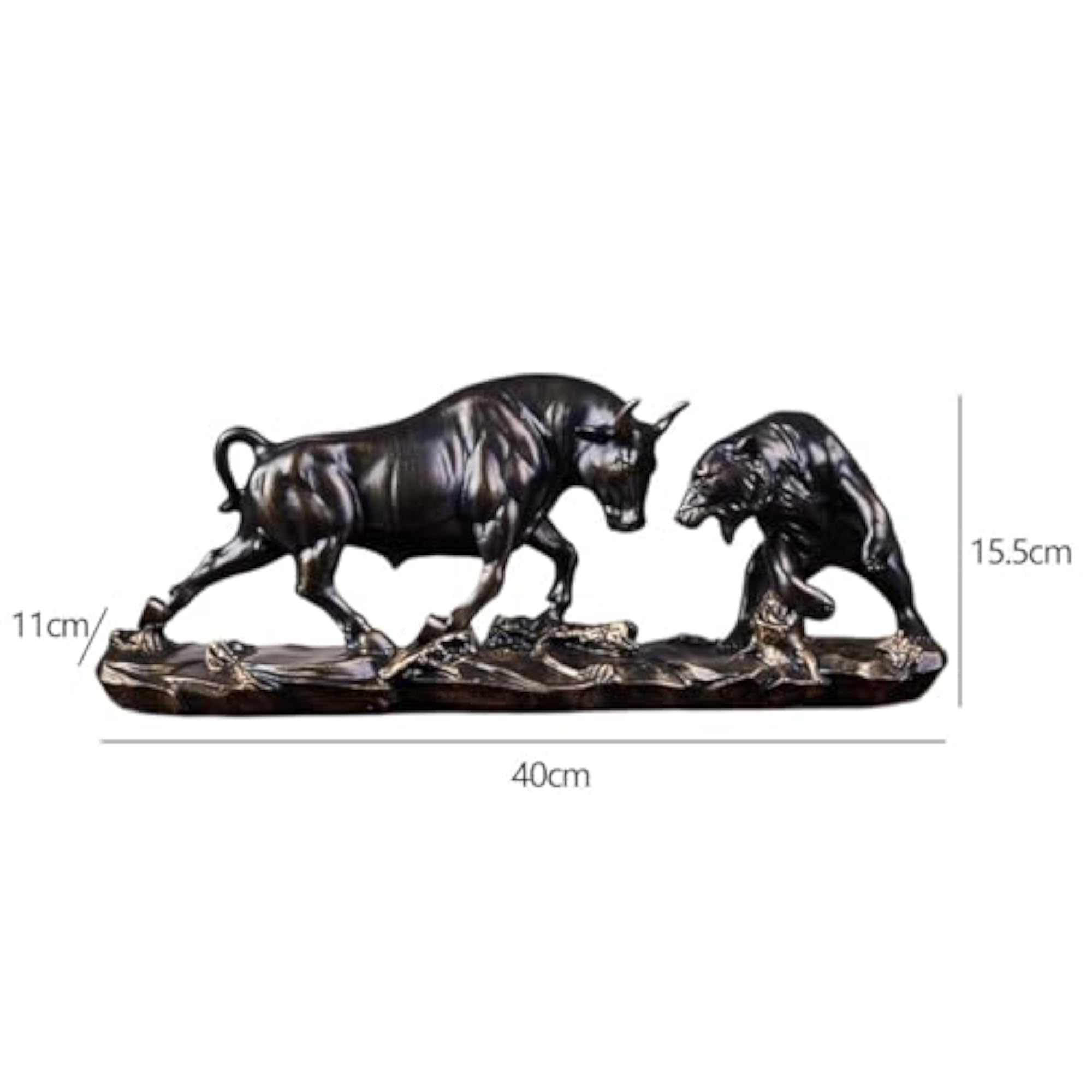 Abstract Human Thinker and Bull Bear Feng Shui Statue