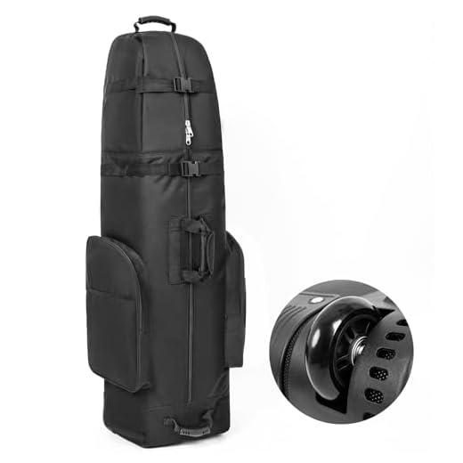 DAREKUKU Golf Travel Bag with Wheels, Lightweight & Portable Golf Club Travel Cover Perfect for Airlines, 4 Large Pockets,1200D Heavy Duty Oxford Wear-Resistant, Soft-Sided Foldable for Easy Storage