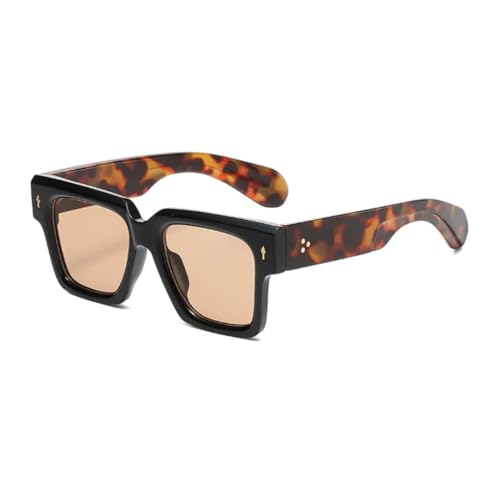 Lunettes de soleil rectangulaires pour hommes et femmes UV400 champagne rétro