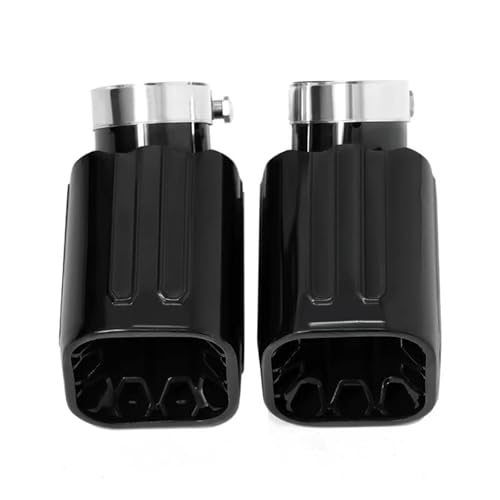 Tubo de escape para Land Rover Defender L663 con 2 boquillas cuadradas negras de acero inoxidable