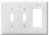 Bryant Electric NP226W 3-Gang 2 Toggle 1 Decorator/GFCI Wall Plate, White