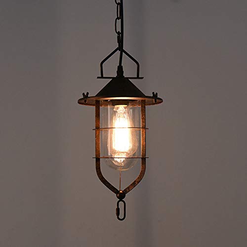 Lámpara de techo vintage industrial E27 con pantalla de vidrio para cocina 3