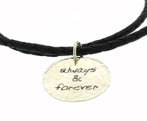 Mens Personalized Necklace, Engraved Sterling Silver Pendant for Men, Leather