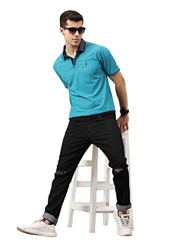 Image of STELLERS Men's Premium Printed Polo T-Shirt | Wrinkle Free | Quick Dry | Breathable | Stretchable | Regular Fit