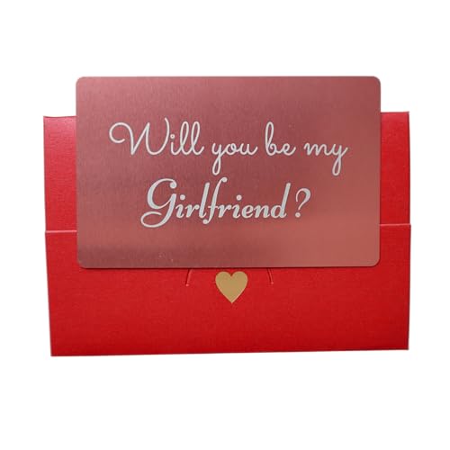 Carte en aluminium rose avec enveloppe cadeau pour couple amoureux