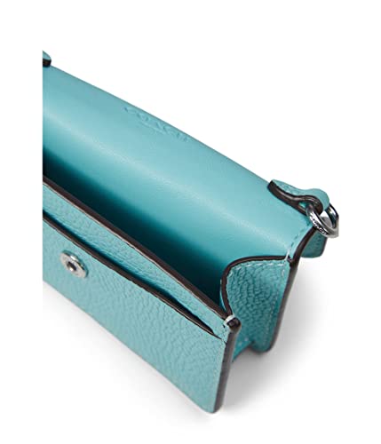 Coach Refined Calf Leather Half Flap Card Case Faded Blue One Size #TOP2