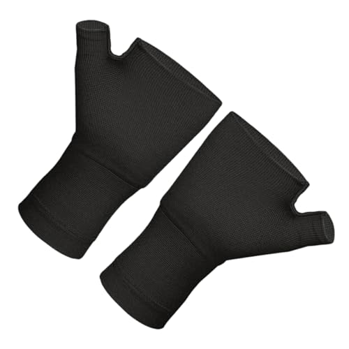 Alipis Breathable Compression Wrist Sleeve Thumb Support Stretchy Gloves for Climbing Biking Baseball for Both Hands Black